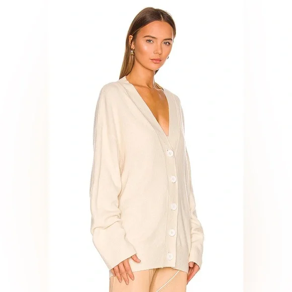 Camila Coelho Trista Oversized Cardigan in Ivory - Picture 2 of 5
